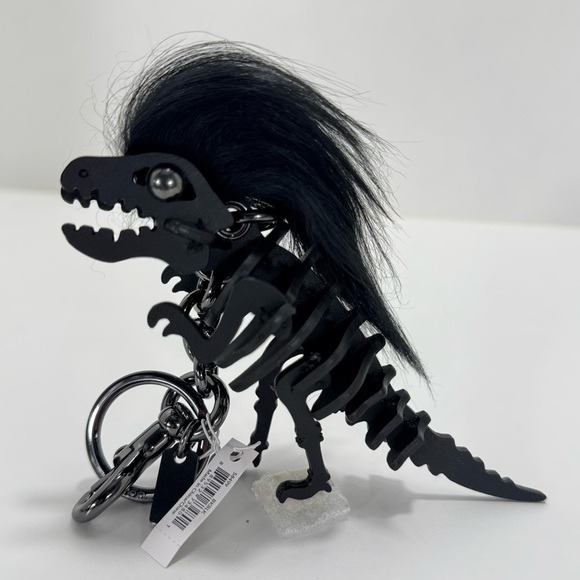 COACH RUNWAY Black Rexy and Black Mohawk Skeleton Rexy Keychain Charm - Picture 10 of 10